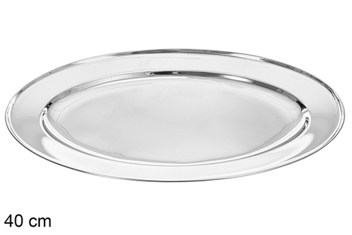 [114669] Bandeja oval de aço inoxidável 40 cm