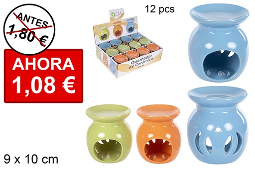[114721] Round ceramic burner assorted colors 9 cm