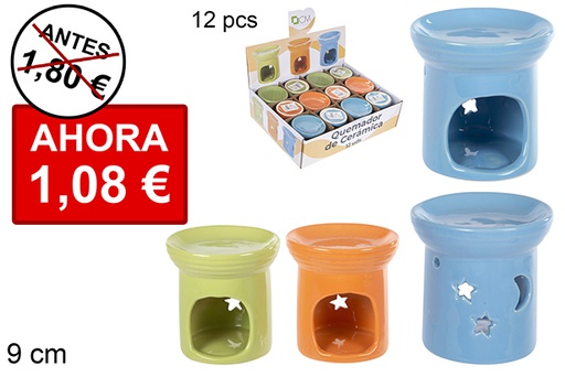 [114722] Quemador cerámica colores surtidos decorado estrellas 9 cm