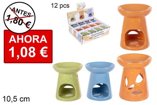 [114723] Quemador cerámica redondo colores surtidos 10,5 cm