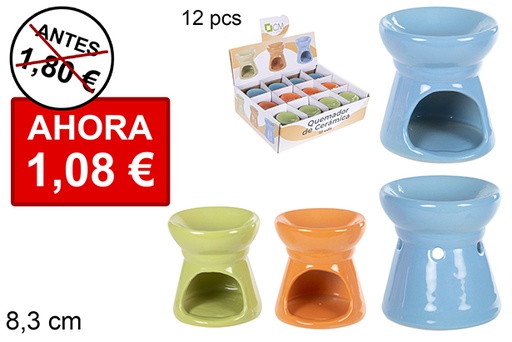 [114726] Quemador cerámica redondo colores surtidos 8,3 cm