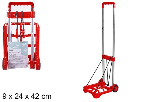 [114733] Trolley portavaligia pieghevole rosso