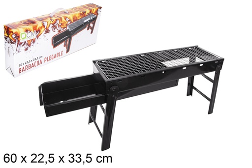 [114754] Barbecue griglia pieghevole portatile con cassetto  60x22,5x33,5 cm