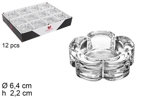 [114882] Flower glass candle holder 6,4 cm