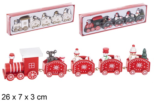 [114907] Christmas wooden train assorted color 26x7x3 cm