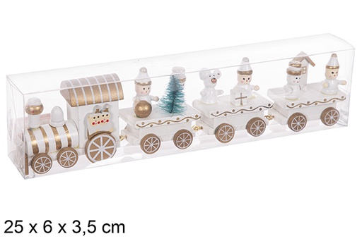 [114913] Boite PVC couleurs train de noel en bois 25x6x3,5 cm