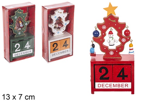 [114921] Albero di Natale decorato colori assortiti 13x7 cm