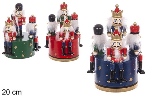 [114931] Casse-noix de Noël avec musique couleurs assorties 23x11 cm