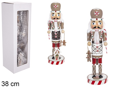 [114939] Quebra-nozes de Natal madeira cores sortidas modelo 38 cm