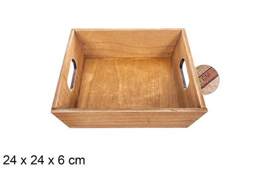 [114957] Scatola quadrata in legno di mogano 24 cm