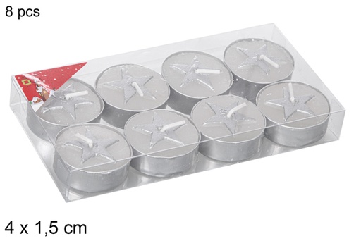 [114968] Pack 8 candele decorate stelle assortite 4x1,5 cm