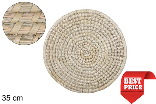 [115004] Salvamantel seagrass cosido palma 35 cm