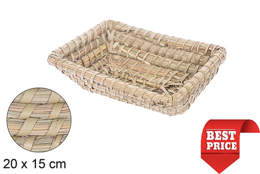 [115022] Cesta seagrass cosida palma rectangular 20x15 cm
