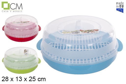 [115053] Plateau rond avec grille et couvercle pour décongeler couleurs assorties