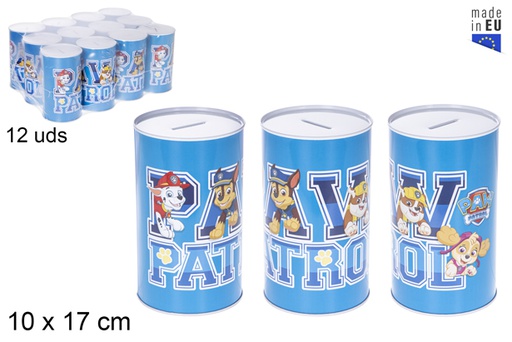 [207400] Tirelire en métal Paw Patrol Boy 10x17 cm