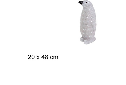 [047808] Acrylic penguin with white LED 20x48 cm