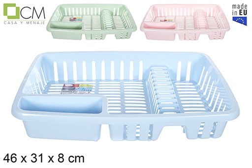 [115057] Plastic dish drainer pastel colors 46x31 cm
