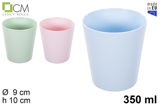 [115064] Bicchiere in plastica riutilizzabile colori pastello 350 ml