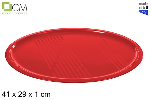 [115119] Bandeja plástica oval vermelha