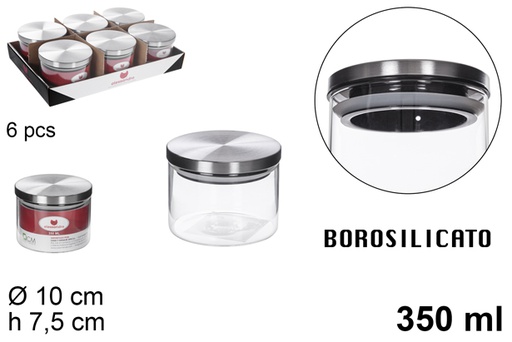[115129] Pot en borosilicate couvercle acier 350 ml