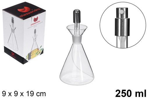 [115252] Huilier verre avec bouchon de pulvérisation 250 ml
