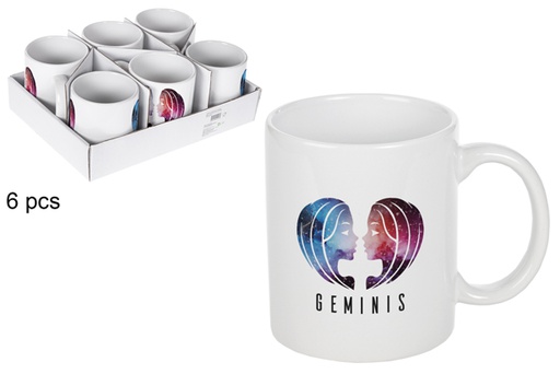 [115314] Tasse en céramique blanche Geminis
