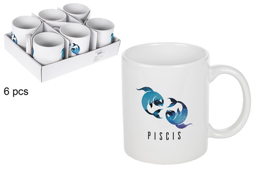 [115319] Taza cerámica blanca Piscis