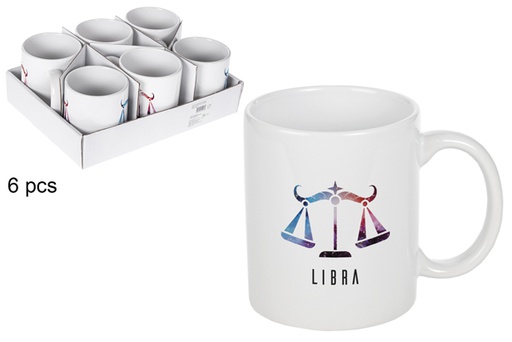 [115323] Tazza in ceramica bianca Libra