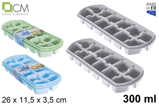[115405] Pack 2 vaschette per cubetti di ghiaccio color pastello 300 ml