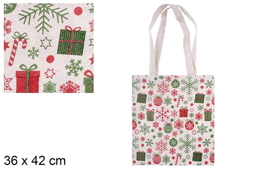 [115512] Bolsa tela Navidad decorada 36x42 cm