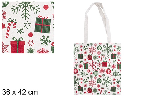 [115513] Bolsa tela Navidad decorada 36x42 cm