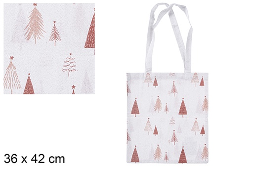 [115517] Bolsa tela Navidad decorada árbol 36x42 cm