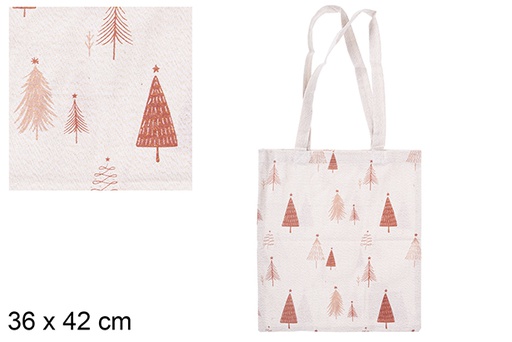 [115518] Bolsa tela Navidad decorada árbol 36x42 cm