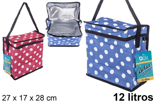[115539] Bolsa nevera térmica decorada colores surtidos 27x17 cm (12 l.)