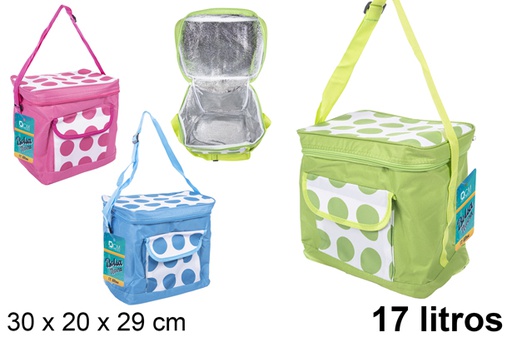 [115540] Thermal cooler bag decorated assorted colors 30x20 cm (17 l.)