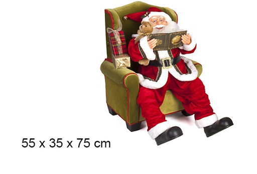[047939] Papai Noel sentado em poltrona 55x35 cm