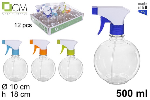 [115634] Pulverizador de bola de plástico cores sortidas 500 ml 