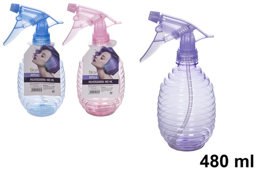 [115643] Botella plástico con pulverizador colores surtidos 480 ml