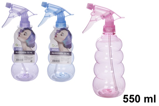 [115645] Garrafa de plástico com pulverizador cores sortidas 550 ml