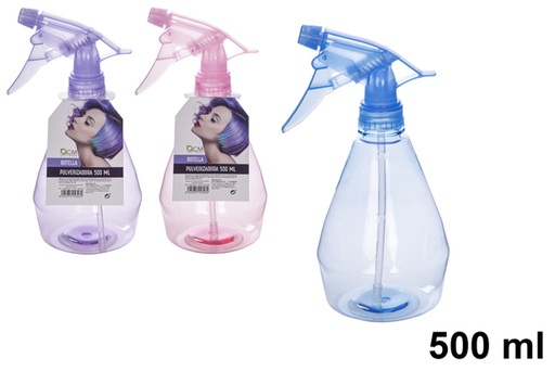 [115646] Botella plástico con pulverizador colores surtidos 500 ml