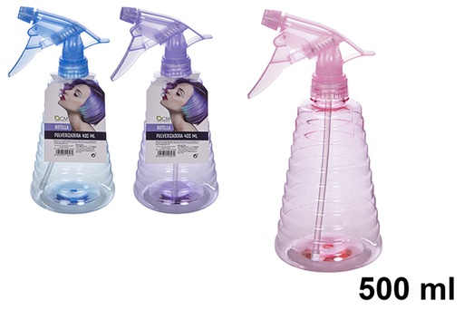 [115647] Flacon en plastique avec pulvérisateur couleurs assorties 500 ml