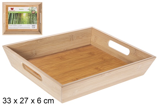 [115666] Plateau de rangement en bambou 33x27 cm