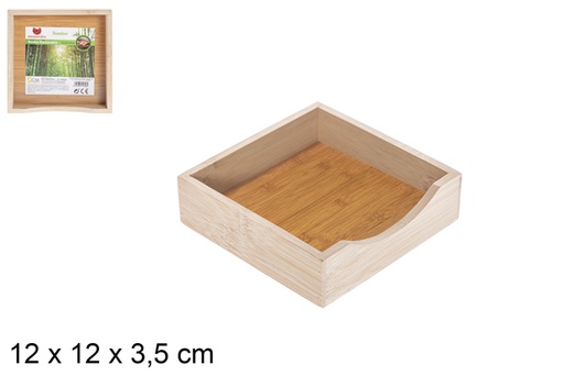[115671] Square bamboo napkin holder 12 cm