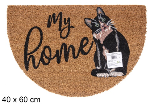 [115703] Felpudo coco Gato my home semiluna 40x60 cm