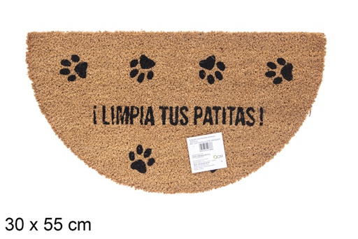 [115716] Coconut footprints crescent doormat 30x55 cm