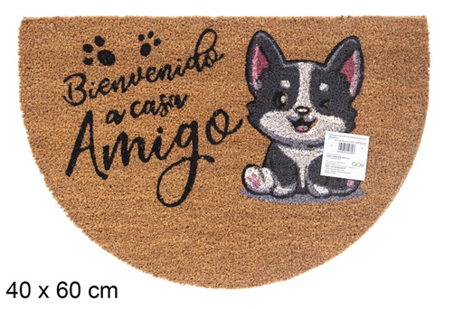 [115720] Felpudo coco Perro amigo semiluna 40x60 cm