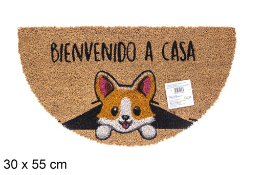 [115727] Bienvenido a casa half-moon coconut doormat 30x55 cm