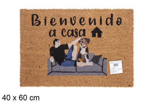 [115729] Zerbino in cocco Bienvenido a casa 40x60 cm