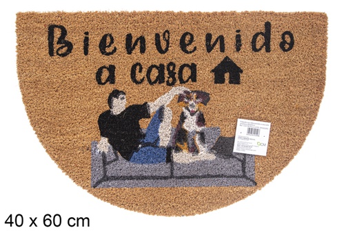 [115730] Felpudo coco Bienvenido a casa sofá semiluna 40x60 cm