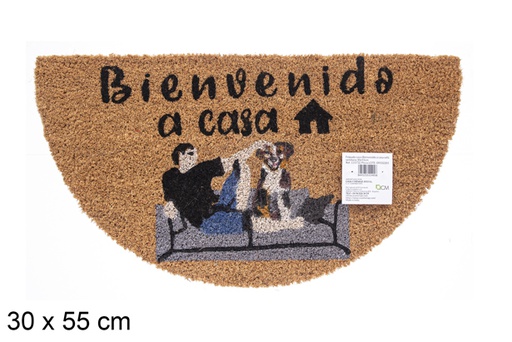 [115732] Felpudo coco Bienvenido a casa sofá semiluna 30x55 cm